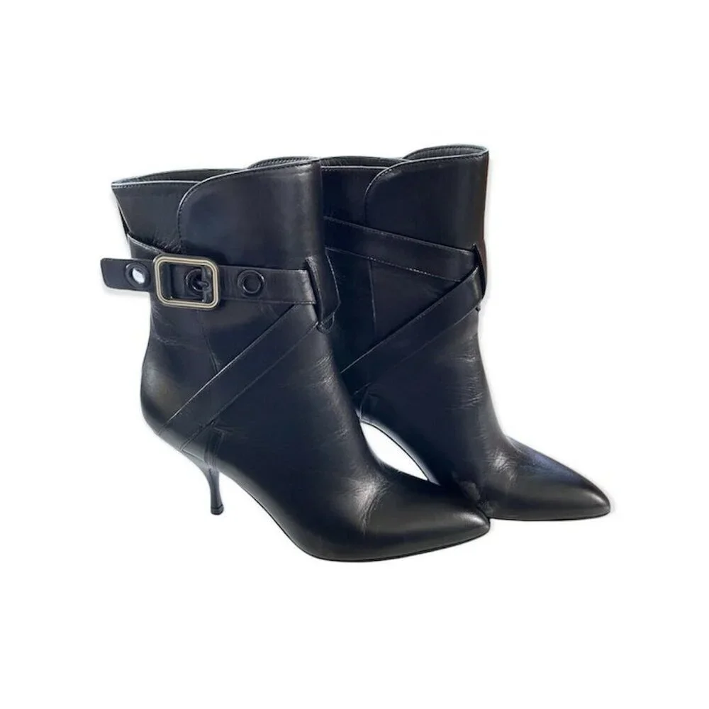 Bottega Veneta 533047 Women's Black Leather Smooth Kid Ankle boots US‎ 7, $1120